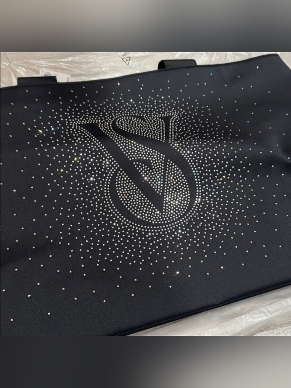 NWT Victoria's Secret Black Tote with Crystal VS Logo